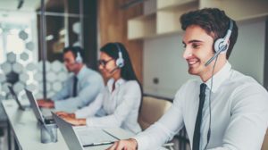 Conveyancers conducting property enquiries in the office.