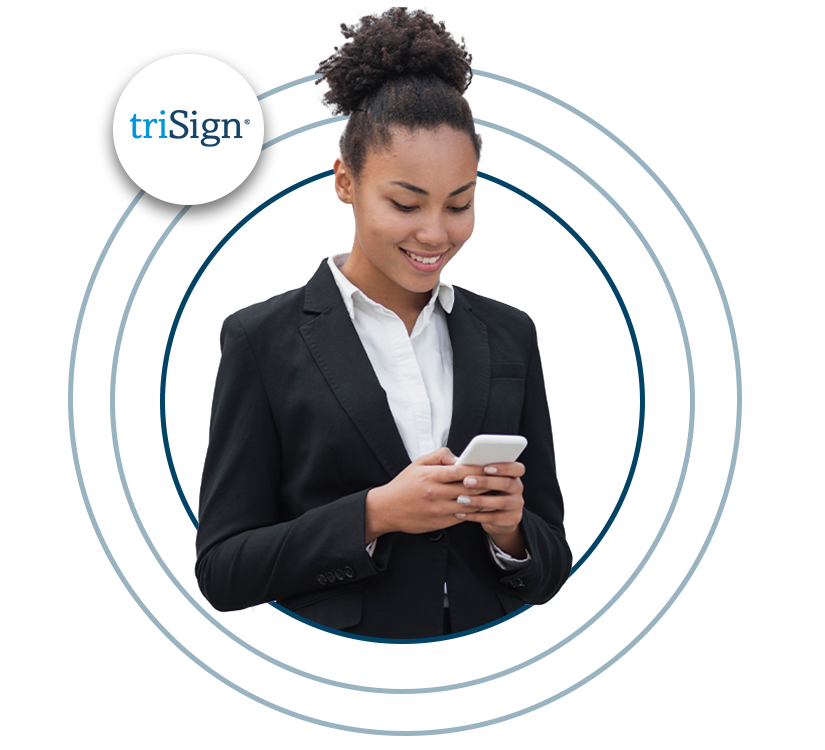 Woman using triSign.