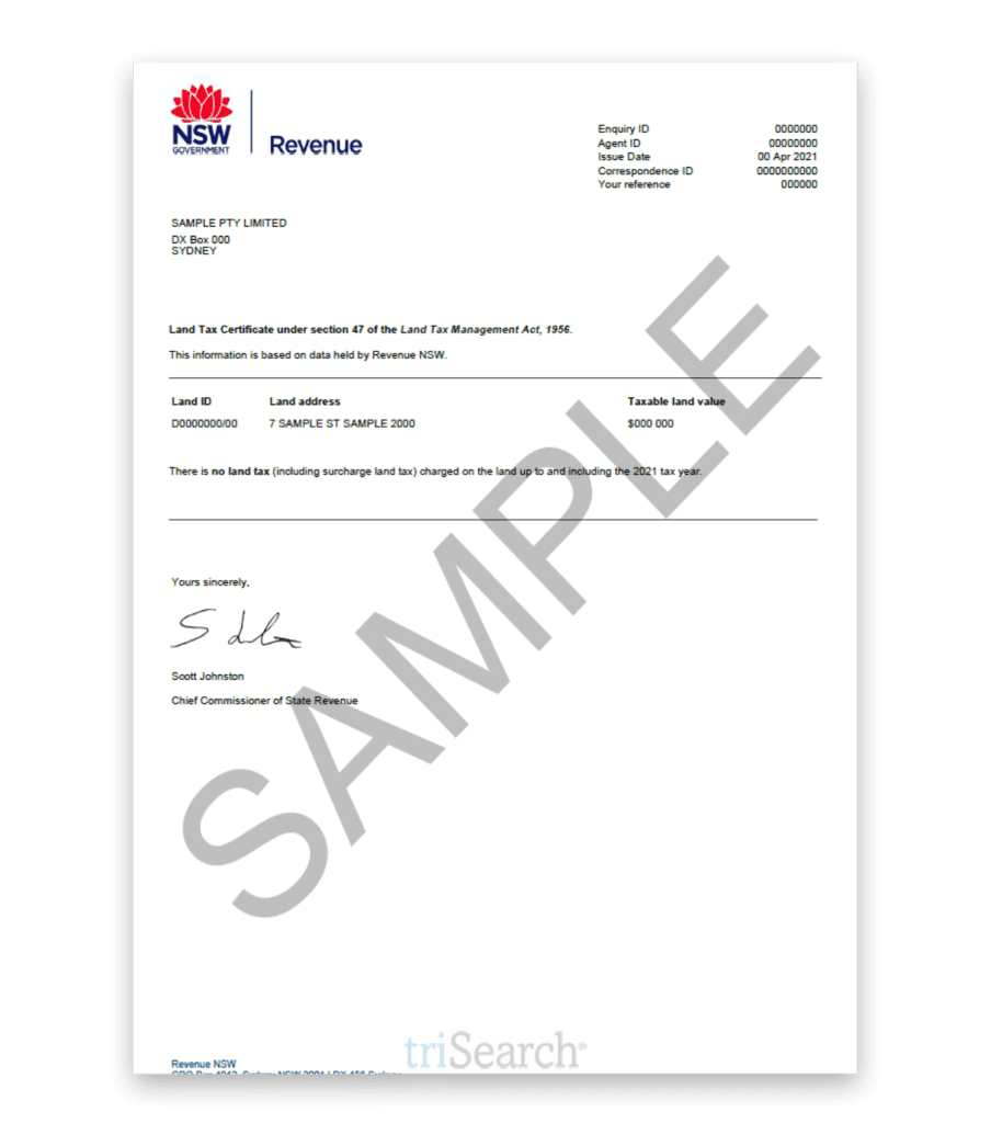 Revenue NSW TriSearch