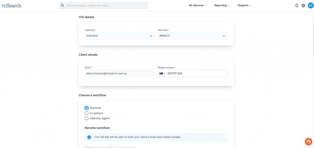 Choose digital VOI option