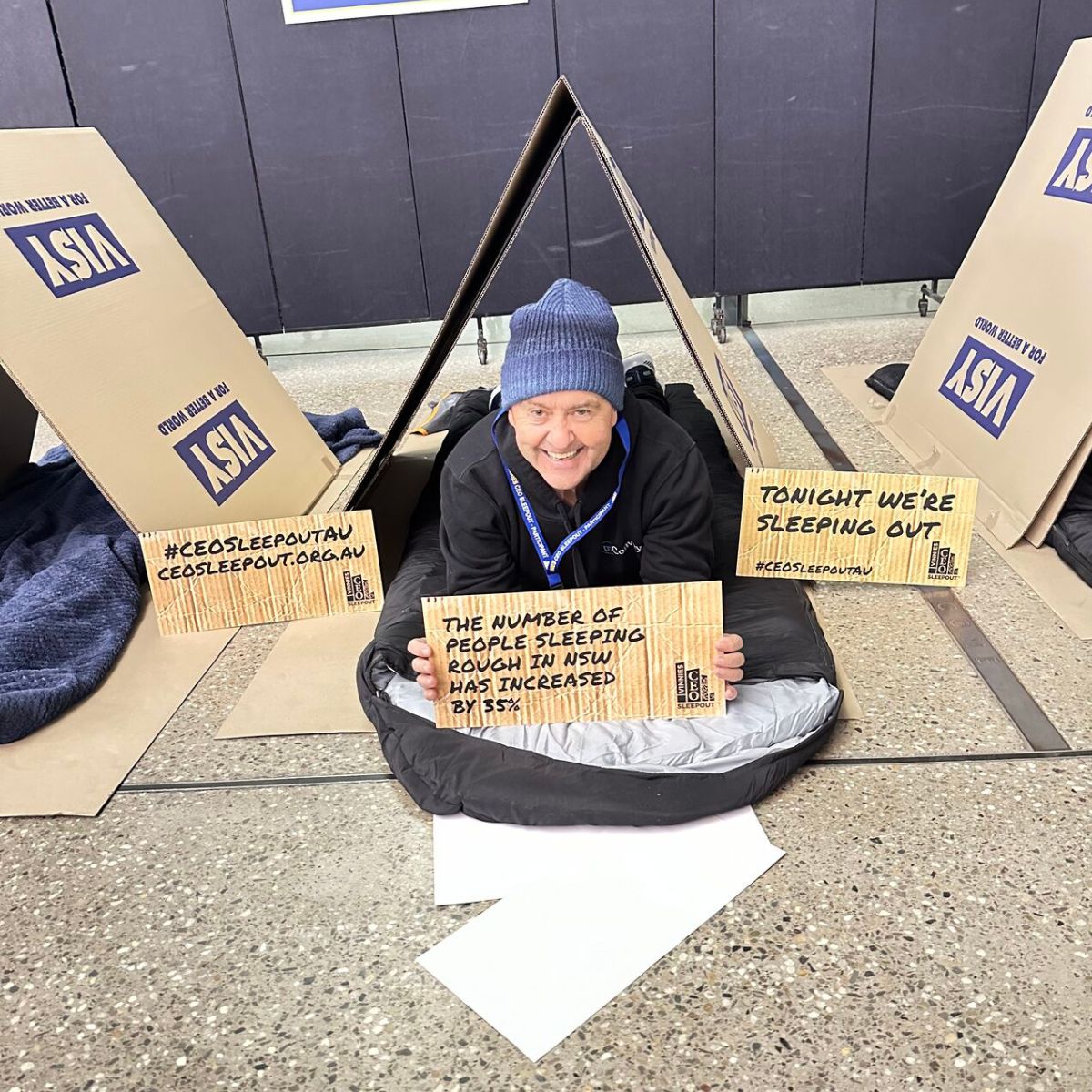 Chris Gibbs, triSearch CEO, attends Vinnies CEO Sleepout