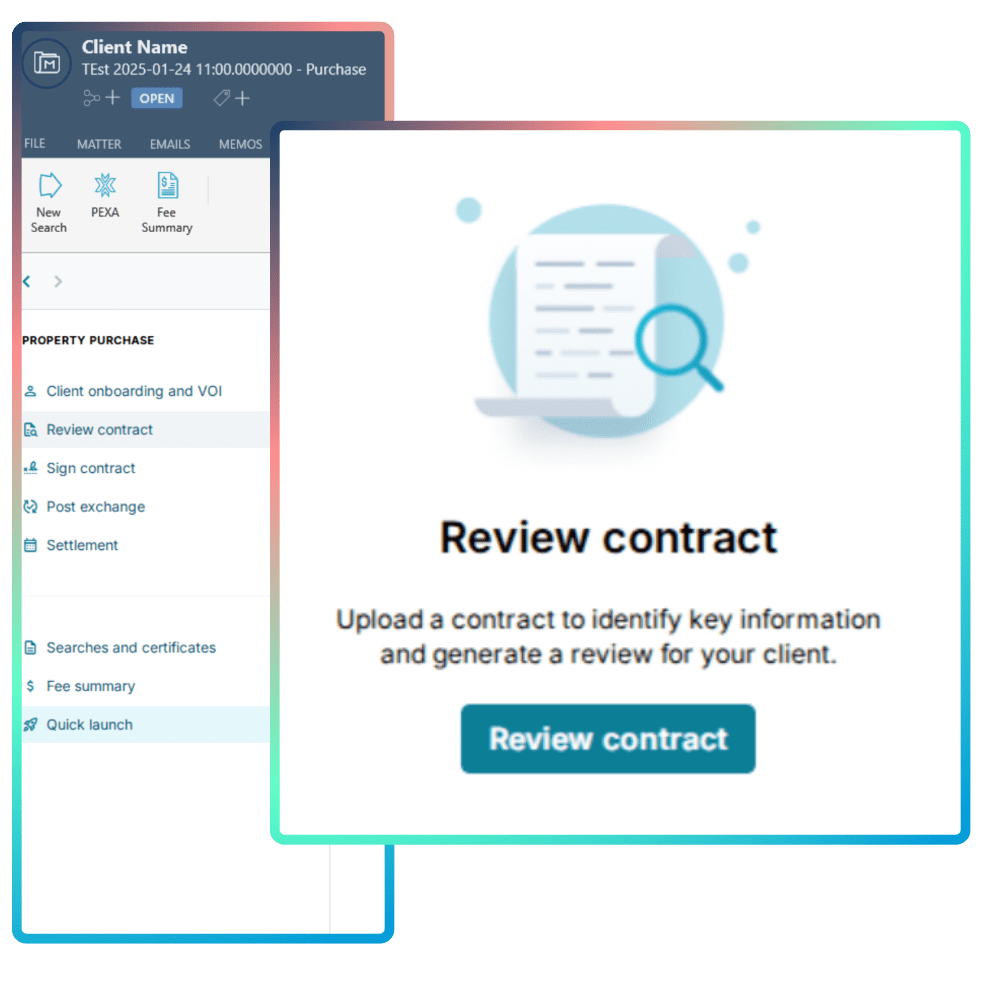 From the Quick Launch screen in One Flow, upload your contract to identify key information for your review.